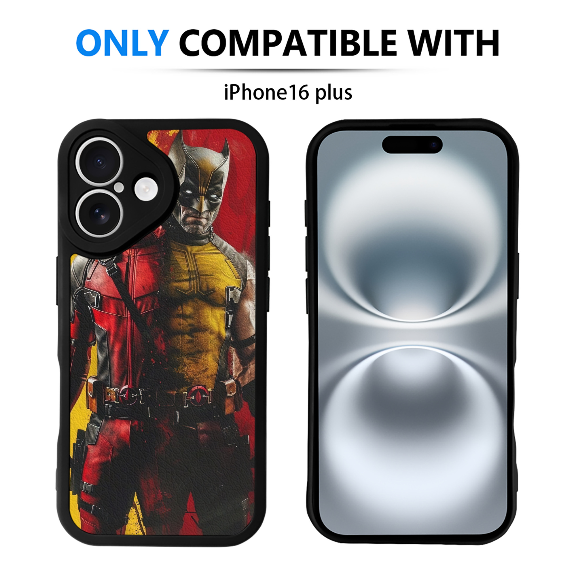 （画像用） Deadpool デッドプール 【iPhone 16シリーズ対応】シリコンスマホケース（レザー調） 材質：シリコン